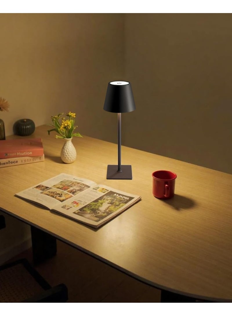 Wireless Table Lamps, Set of 2, Portable LED Desk Lamps, Battery Operated, 3-Color Stepless Dimming for Restaurant, Bedroom, Outdoor Camping - Image 2
